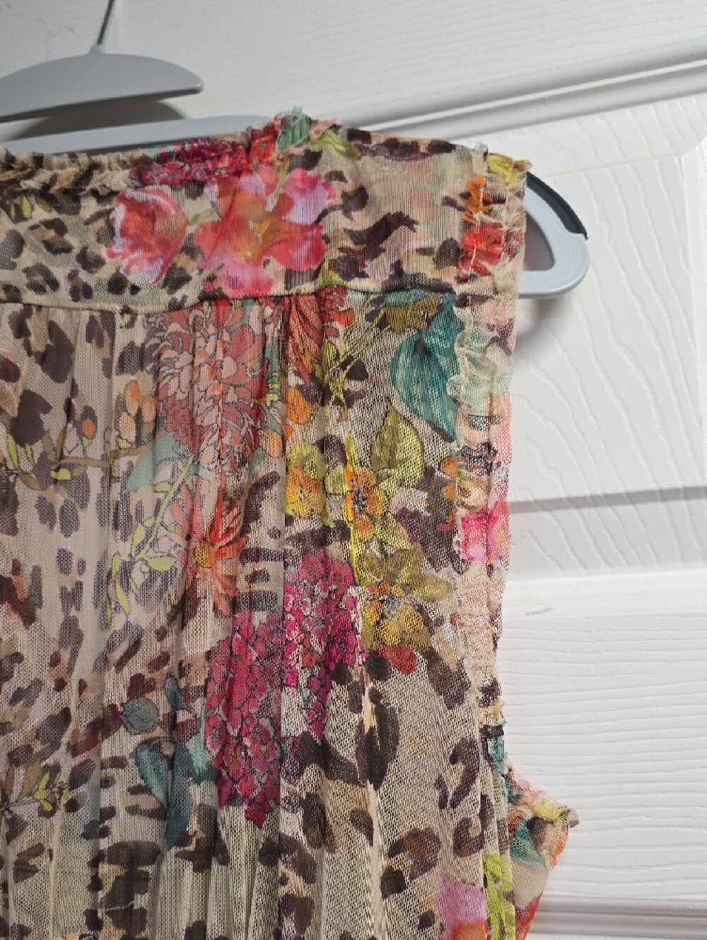 Johnny Was Floral & Leopard Print Sleeveless Maxi Dress - Beige, Pink, Green - Picture 5 of 6